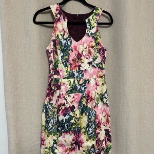 Black Halo Floral Sleeveless Dress
